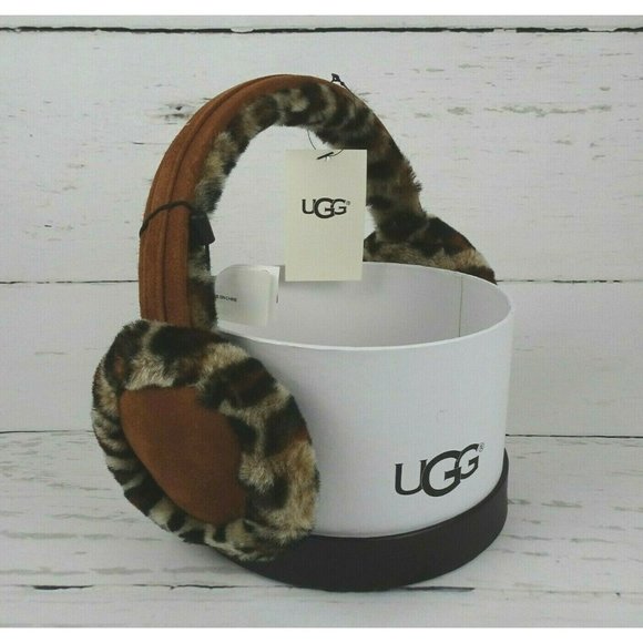 UGG Accessories New Ugg Leopard Earmuffs Fur Shearling Sheepskin